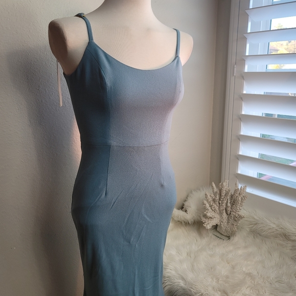 DRESS THE POPULATION SEA BREEZE SKY BLUE JODI EVENING MERMAID GOWN WOMEN… - Picture 10 of 16